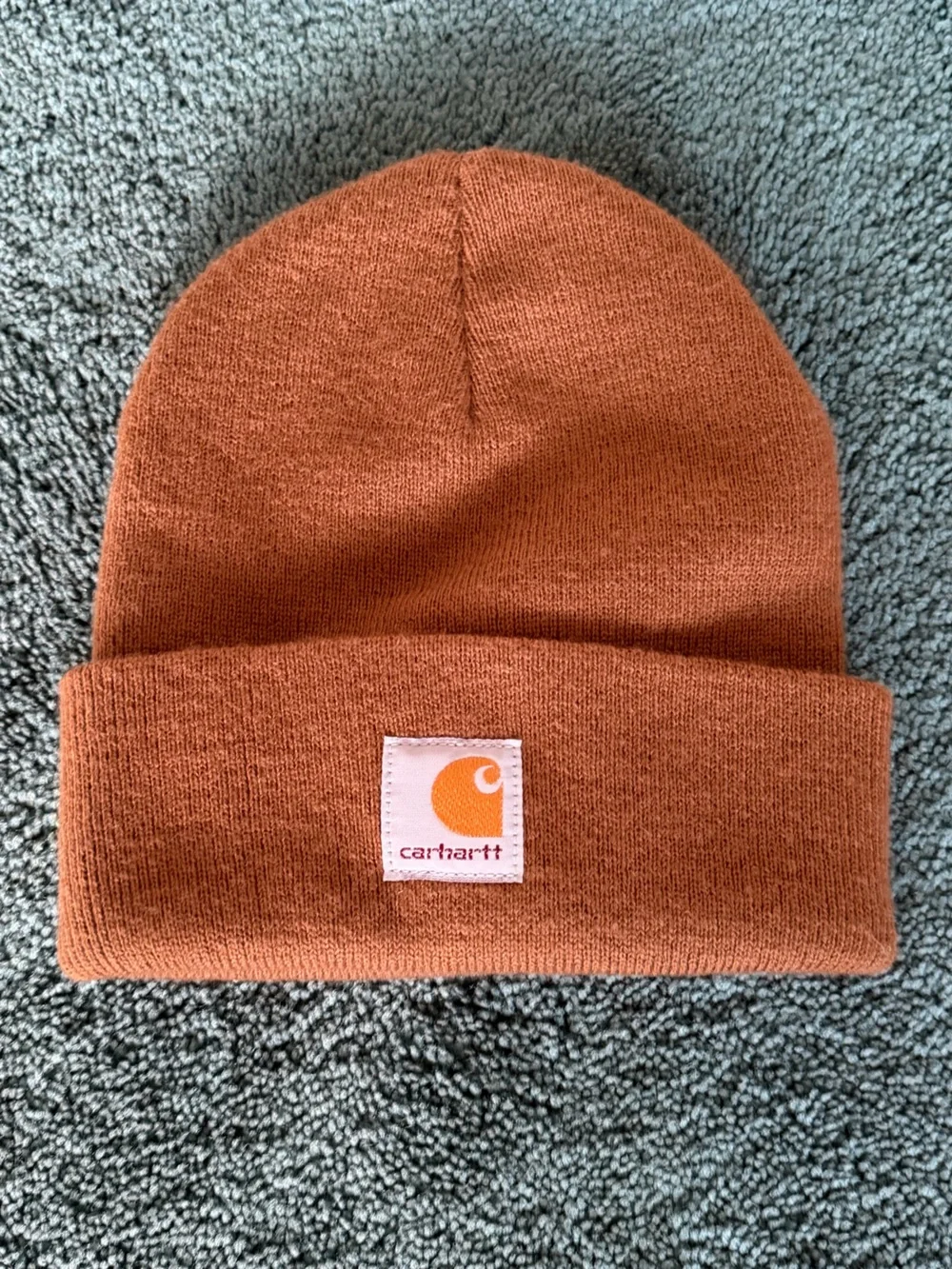 Carhartt Youth Brown Cuffed Beanie with Logo Patch